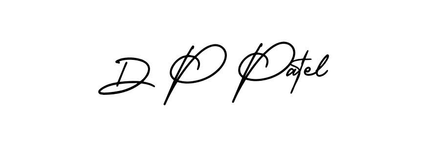 How to make D P Patel name signature. Use AmerikaSignatureDemo-Regular style for creating short signs online. This is the latest handwritten sign. D P Patel signature style 3 images and pictures png