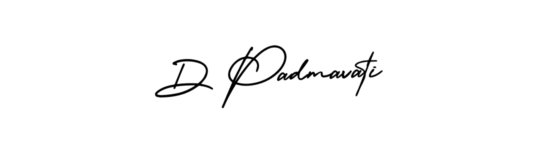 Use a signature maker to create a handwritten signature online. With this signature software, you can design (AmerikaSignatureDemo-Regular) your own signature for name D Padmavati. D Padmavati signature style 3 images and pictures png