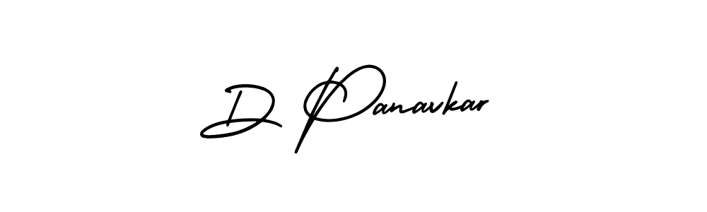 How to make D Panavkar name signature. Use AmerikaSignatureDemo-Regular style for creating short signs online. This is the latest handwritten sign. D Panavkar signature style 3 images and pictures png