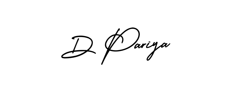 How to make D Pariya name signature. Use AmerikaSignatureDemo-Regular style for creating short signs online. This is the latest handwritten sign. D Pariya signature style 3 images and pictures png