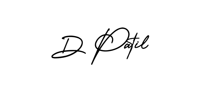 How to make D Patil name signature. Use AmerikaSignatureDemo-Regular style for creating short signs online. This is the latest handwritten sign. D Patil signature style 3 images and pictures png