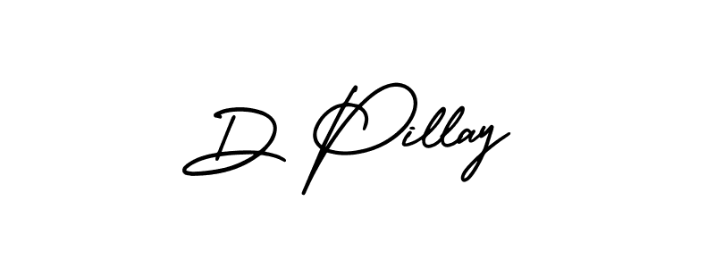 How to make D Pillay name signature. Use AmerikaSignatureDemo-Regular style for creating short signs online. This is the latest handwritten sign. D Pillay signature style 3 images and pictures png