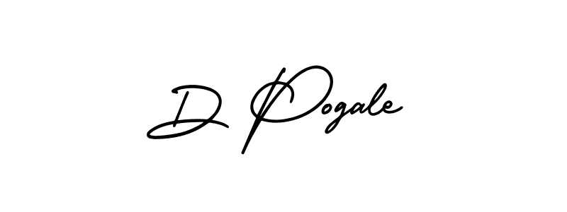 You should practise on your own different ways (AmerikaSignatureDemo-Regular) to write your name (D Pogale) in signature. don't let someone else do it for you. D Pogale signature style 3 images and pictures png