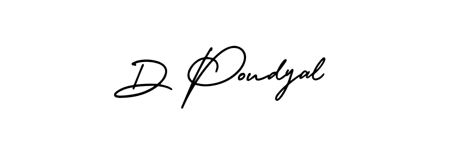 You should practise on your own different ways (AmerikaSignatureDemo-Regular) to write your name (D Poudyal) in signature. don't let someone else do it for you. D Poudyal signature style 3 images and pictures png