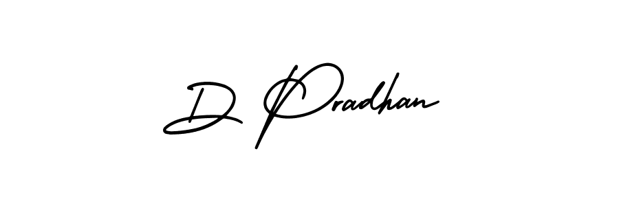 You should practise on your own different ways (AmerikaSignatureDemo-Regular) to write your name (D Pradhan) in signature. don't let someone else do it for you. D Pradhan signature style 3 images and pictures png