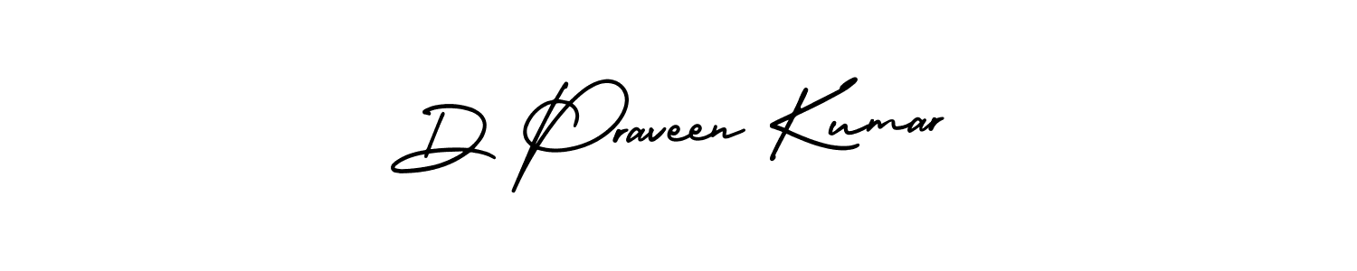 Make a beautiful signature design for name D Praveen Kumar. With this signature (AmerikaSignatureDemo-Regular) style, you can create a handwritten signature for free. D Praveen Kumar signature style 3 images and pictures png