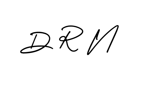 Use a signature maker to create a handwritten signature online. With this signature software, you can design (AmerikaSignatureDemo-Regular) your own signature for name D R N. D R N signature style 3 images and pictures png