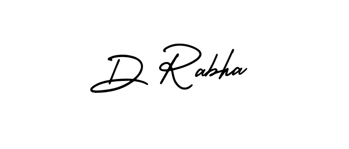 Use a signature maker to create a handwritten signature online. With this signature software, you can design (AmerikaSignatureDemo-Regular) your own signature for name D Rabha. D Rabha signature style 3 images and pictures png