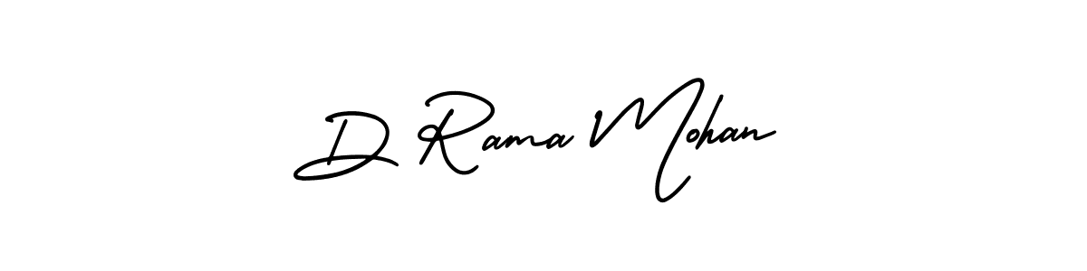How to make D Rama Mohan name signature. Use AmerikaSignatureDemo-Regular style for creating short signs online. This is the latest handwritten sign. D Rama Mohan signature style 3 images and pictures png
