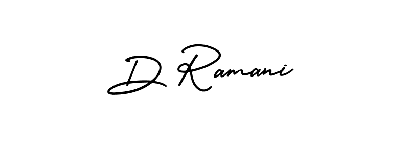 Create a beautiful signature design for name D Ramani. With this signature (AmerikaSignatureDemo-Regular) fonts, you can make a handwritten signature for free. D Ramani signature style 3 images and pictures png