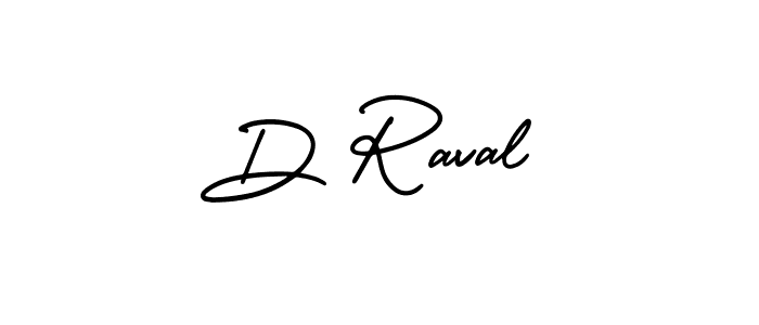 You should practise on your own different ways (AmerikaSignatureDemo-Regular) to write your name (D Raval) in signature. don't let someone else do it for you. D Raval signature style 3 images and pictures png