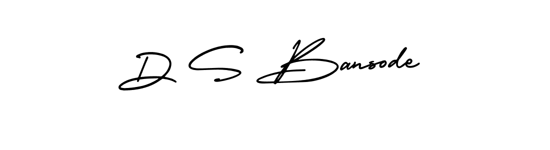You should practise on your own different ways (AmerikaSignatureDemo-Regular) to write your name (D S Bansode) in signature. don't let someone else do it for you. D S Bansode signature style 3 images and pictures png