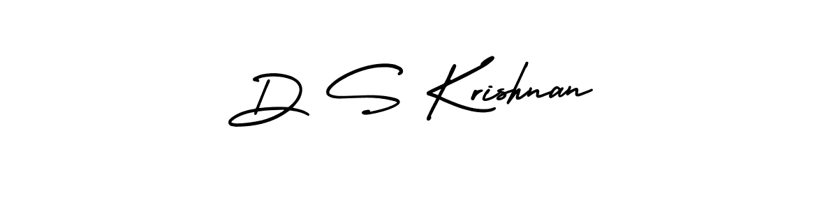 How to make D S Krishnan name signature. Use AmerikaSignatureDemo-Regular style for creating short signs online. This is the latest handwritten sign. D S Krishnan signature style 3 images and pictures png