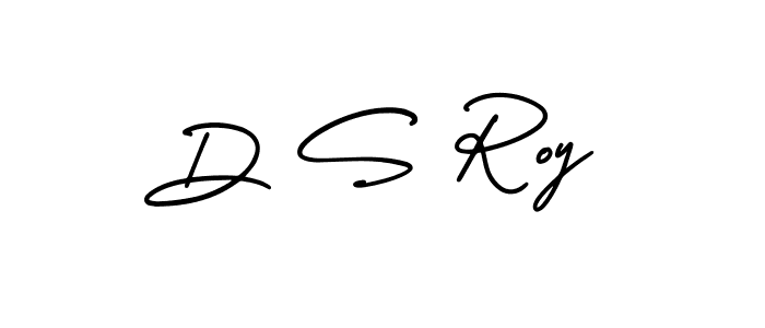 How to make D S Roy name signature. Use AmerikaSignatureDemo-Regular style for creating short signs online. This is the latest handwritten sign. D S Roy signature style 3 images and pictures png