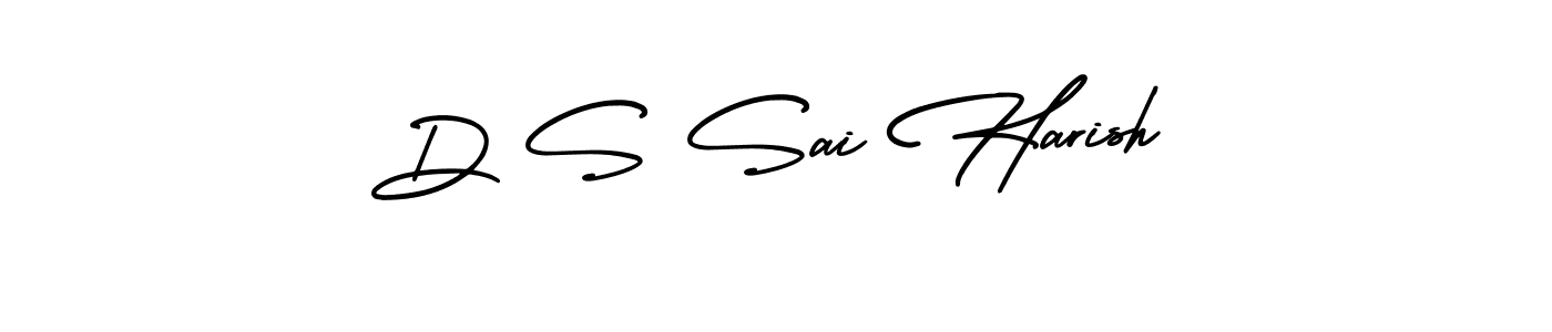 How to make D S Sai Harish name signature. Use AmerikaSignatureDemo-Regular style for creating short signs online. This is the latest handwritten sign. D S Sai Harish signature style 3 images and pictures png