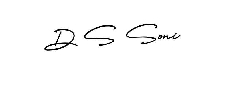 You should practise on your own different ways (AmerikaSignatureDemo-Regular) to write your name (D S Soni) in signature. don't let someone else do it for you. D S Soni signature style 3 images and pictures png