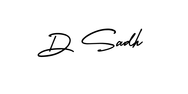 The best way (AmerikaSignatureDemo-Regular) to make a short signature is to pick only two or three words in your name. The name D Sadh include a total of six letters. For converting this name. D Sadh signature style 3 images and pictures png