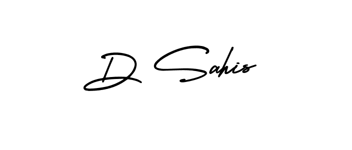 You should practise on your own different ways (AmerikaSignatureDemo-Regular) to write your name (D Sahis) in signature. don't let someone else do it for you. D Sahis signature style 3 images and pictures png