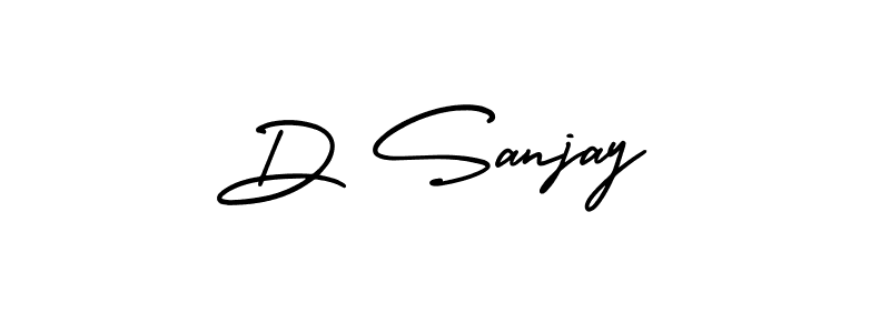 How to make D Sanjay name signature. Use AmerikaSignatureDemo-Regular style for creating short signs online. This is the latest handwritten sign. D Sanjay signature style 3 images and pictures png