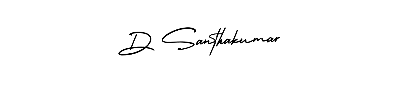 The best way (AmerikaSignatureDemo-Regular) to make a short signature is to pick only two or three words in your name. The name D Santhakumar include a total of six letters. For converting this name. D Santhakumar signature style 3 images and pictures png