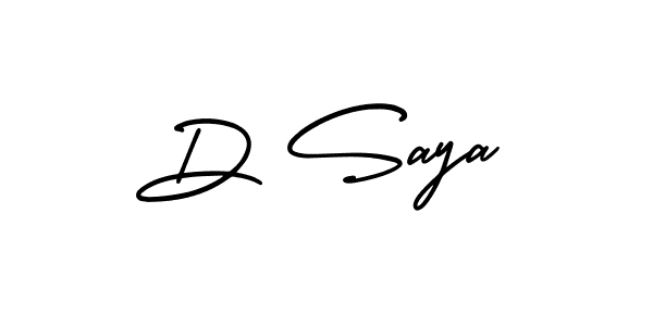 The best way (AmerikaSignatureDemo-Regular) to make a short signature is to pick only two or three words in your name. The name D Saya include a total of six letters. For converting this name. D Saya signature style 3 images and pictures png