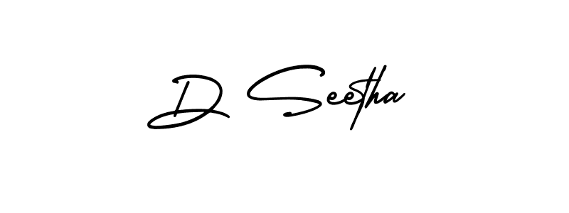 Create a beautiful signature design for name D Seetha. With this signature (AmerikaSignatureDemo-Regular) fonts, you can make a handwritten signature for free. D Seetha signature style 3 images and pictures png