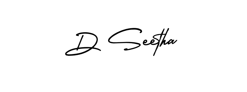 Create a beautiful signature design for name D Seetha. With this signature (AmerikaSignatureDemo-Regular) fonts, you can make a handwritten signature for free. D Seetha signature style 3 images and pictures png