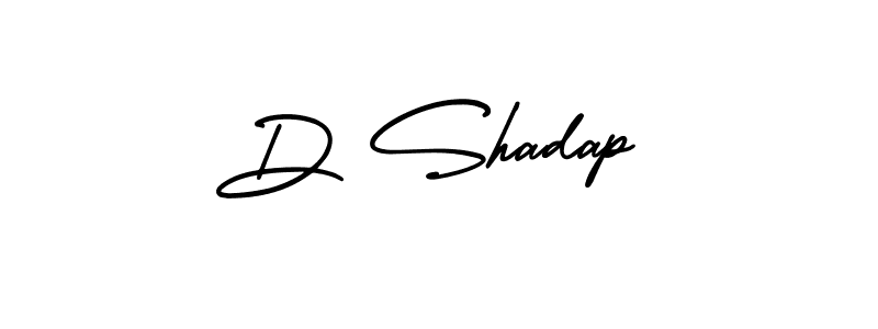 The best way (AmerikaSignatureDemo-Regular) to make a short signature is to pick only two or three words in your name. The name D Shadap include a total of six letters. For converting this name. D Shadap signature style 3 images and pictures png