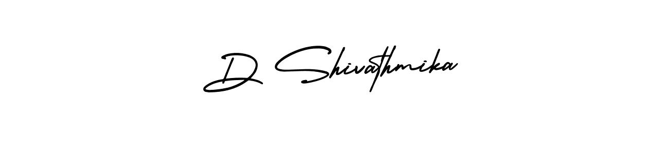 Check out images of Autograph of D Shivathmika name. Actor D Shivathmika Signature Style. AmerikaSignatureDemo-Regular is a professional sign style online. D Shivathmika signature style 3 images and pictures png