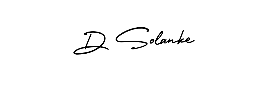 You should practise on your own different ways (AmerikaSignatureDemo-Regular) to write your name (D Solanke) in signature. don't let someone else do it for you. D Solanke signature style 3 images and pictures png