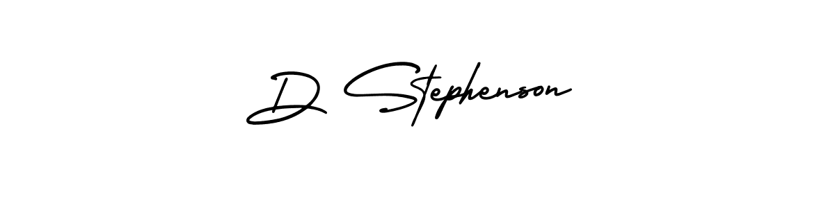 The best way (AmerikaSignatureDemo-Regular) to make a short signature is to pick only two or three words in your name. The name D Stephenson include a total of six letters. For converting this name. D Stephenson signature style 3 images and pictures png