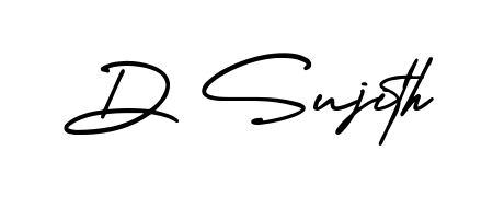 A dynamic signature style for D Sujith using AmerikaSignatureDemo-Regular script. Designed to look authentic, handwritten, and professional. D Sujith signature style 3 images and pictures png