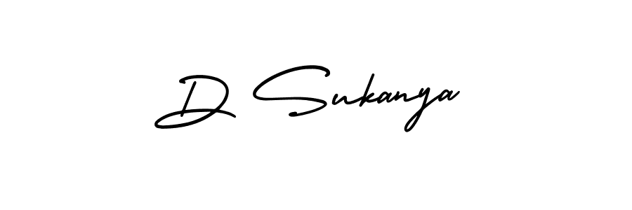 Create a beautiful signature design for name D Sukanya. With this signature (AmerikaSignatureDemo-Regular) fonts, you can make a handwritten signature for free. D Sukanya signature style 3 images and pictures png