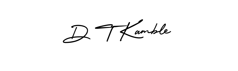 D T Kamble stylish signature style. Best Handwritten Sign (AmerikaSignatureDemo-Regular) for my name. Handwritten Signature Collection Ideas for my name D T Kamble. D T Kamble signature style 3 images and pictures png