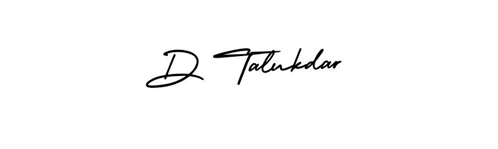 How to make D Talukdar name signature. Use AmerikaSignatureDemo-Regular style for creating short signs online. This is the latest handwritten sign. D Talukdar signature style 3 images and pictures png