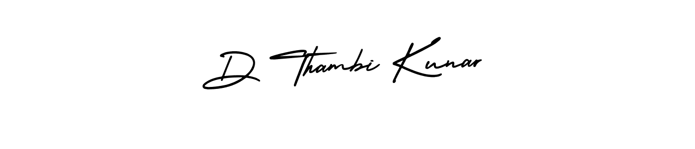 How to Draw D Thambi Kunar signature style? AmerikaSignatureDemo-Regular is a latest design signature styles for name D Thambi Kunar. D Thambi Kunar signature style 3 images and pictures png