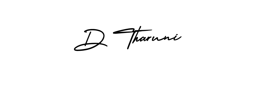 The best way (AmerikaSignatureDemo-Regular) to make a short signature is to pick only two or three words in your name. The name D Tharuni include a total of six letters. For converting this name. D Tharuni signature style 3 images and pictures png