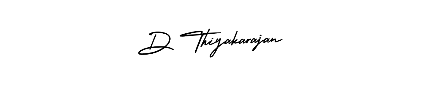 How to make D Thiyakarajan name signature. Use AmerikaSignatureDemo-Regular style for creating short signs online. This is the latest handwritten sign. D Thiyakarajan signature style 3 images and pictures png
