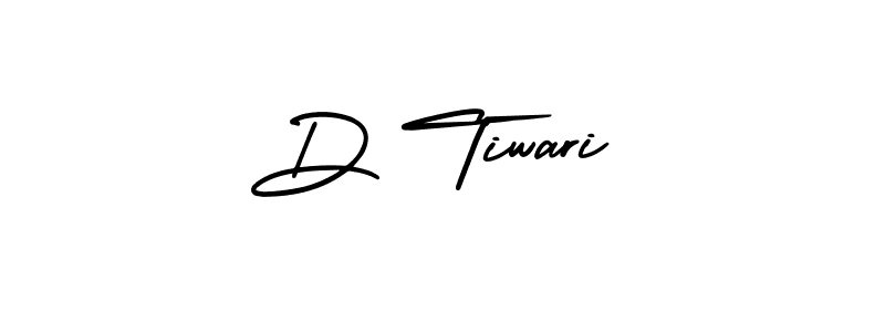 How to make D Tiwari name signature. Use AmerikaSignatureDemo-Regular style for creating short signs online. This is the latest handwritten sign. D Tiwari signature style 3 images and pictures png