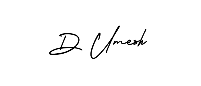 Design your own signature with our free online signature maker. With this signature software, you can create a handwritten (AmerikaSignatureDemo-Regular) signature for name D Umesh. D Umesh signature style 3 images and pictures png