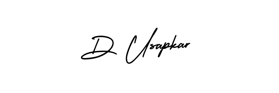 You can use this online signature creator to create a handwritten signature for the name D Usapkar. This is the best online autograph maker. D Usapkar signature style 3 images and pictures png