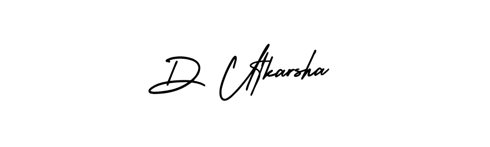 Similarly AmerikaSignatureDemo-Regular is the best handwritten signature design. Signature creator online .You can use it as an online autograph creator for name D Utkarsha. D Utkarsha signature style 3 images and pictures png