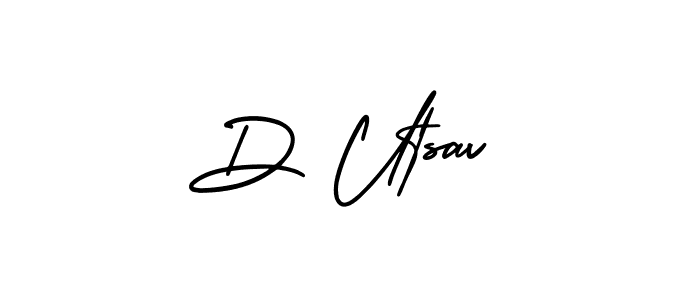 Similarly AmerikaSignatureDemo-Regular is the best handwritten signature design. Signature creator online .You can use it as an online autograph creator for name D Utsav. D Utsav signature style 3 images and pictures png
