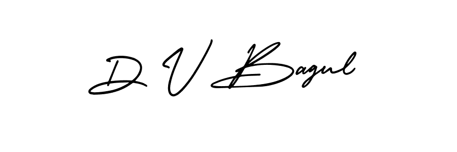 Make a beautiful signature design for name D V Bagul. With this signature (AmerikaSignatureDemo-Regular) style, you can create a handwritten signature for free. D V Bagul signature style 3 images and pictures png