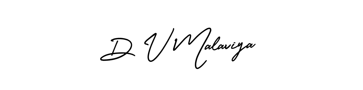The best way (AmerikaSignatureDemo-Regular) to make a short signature is to pick only two or three words in your name. The name D V Malaviya include a total of six letters. For converting this name. D V Malaviya signature style 3 images and pictures png