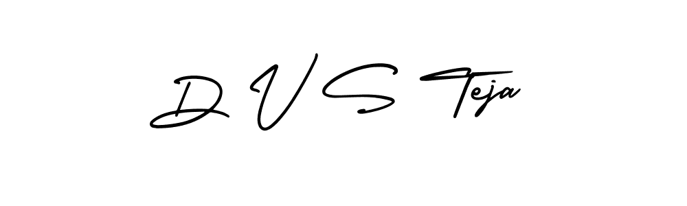 How to make D V S Teja name signature. Use AmerikaSignatureDemo-Regular style for creating short signs online. This is the latest handwritten sign. D V S Teja signature style 3 images and pictures png