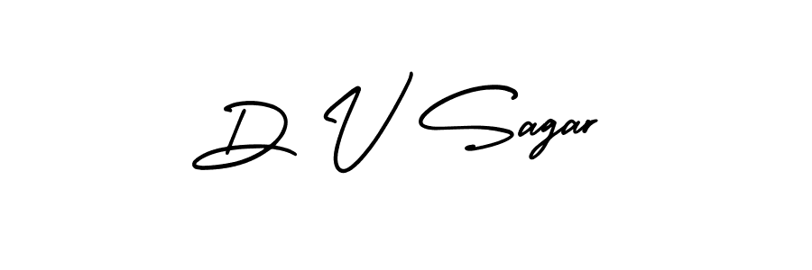 The best way (AmerikaSignatureDemo-Regular) to make a short signature is to pick only two or three words in your name. The name D V Sagar include a total of six letters. For converting this name. D V Sagar signature style 3 images and pictures png