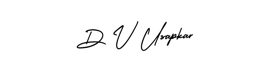 The best way (AmerikaSignatureDemo-Regular) to make a short signature is to pick only two or three words in your name. The name D V Usapkar include a total of six letters. For converting this name. D V Usapkar signature style 3 images and pictures png