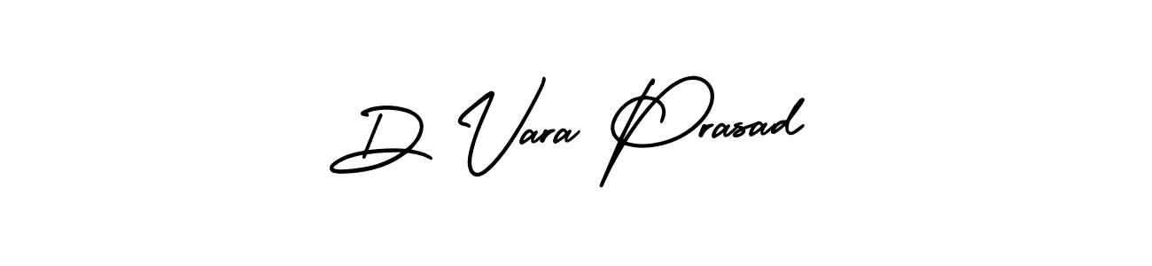 You should practise on your own different ways (AmerikaSignatureDemo-Regular) to write your name (D Vara Prasad) in signature. don't let someone else do it for you. D Vara Prasad signature style 3 images and pictures png