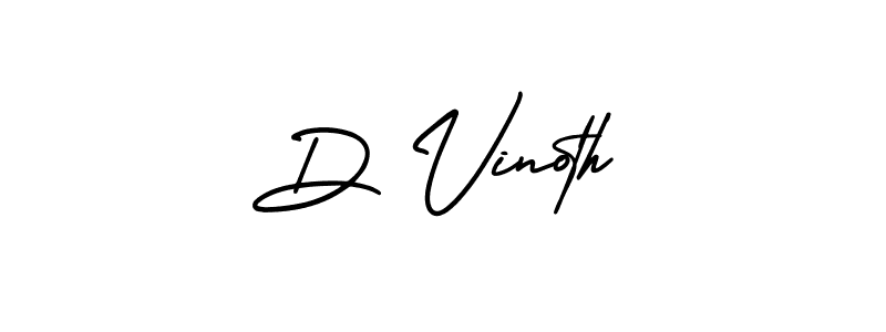 Design your own signature with our free online signature maker. With this signature software, you can create a handwritten (AmerikaSignatureDemo-Regular) signature for name D Vinoth. D Vinoth signature style 3 images and pictures png
